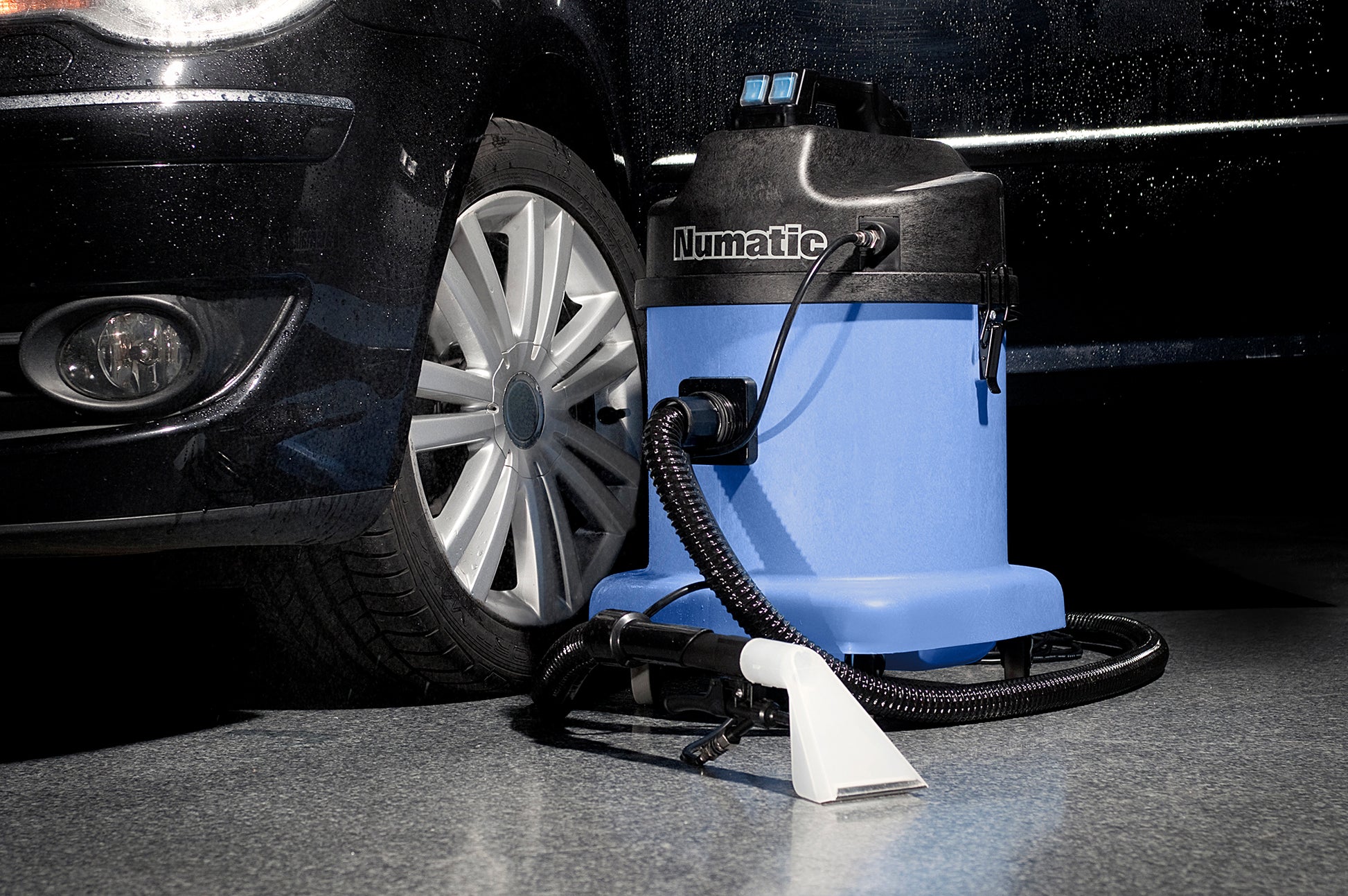 Numatic CTD570 upholstery extraction machine being used for vehicle or commercial cleaning