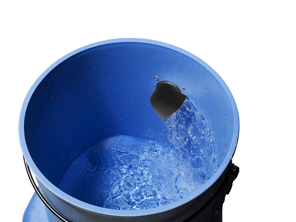 Inside drum view of the Numatic CVD570 showing bagless waste collection system