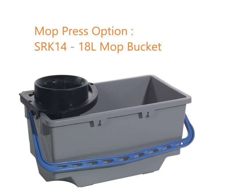 Fully equipped Numatic EM1 ECO-Matic eco janitorial cart with bins and accessories fitted