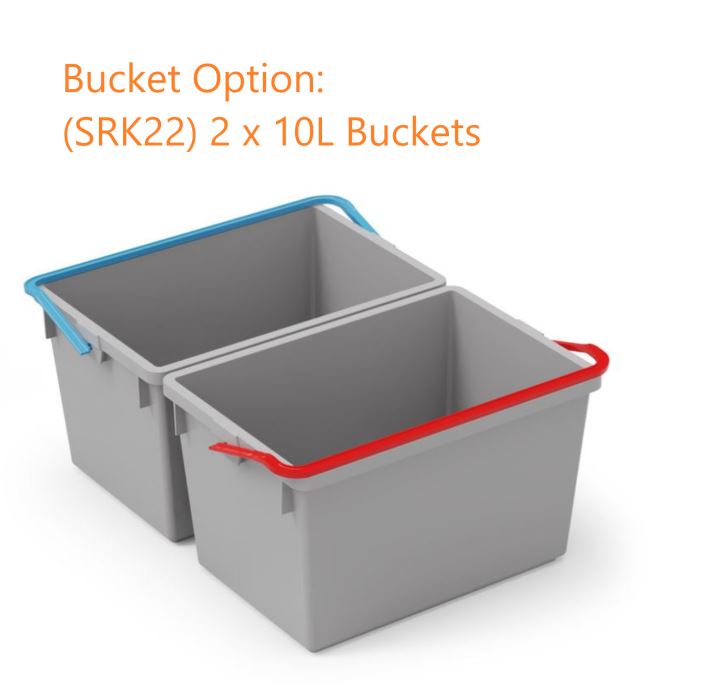 Optional waste bin configuration for Numatic EM1 ECO-Matic commercial cleaning trolley