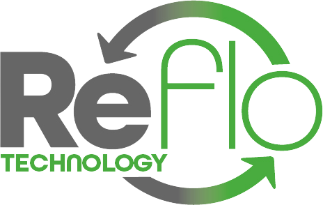 Numatic ReFlo technology logo highlighting recycled plastic construction on NC0R cleaning trolley