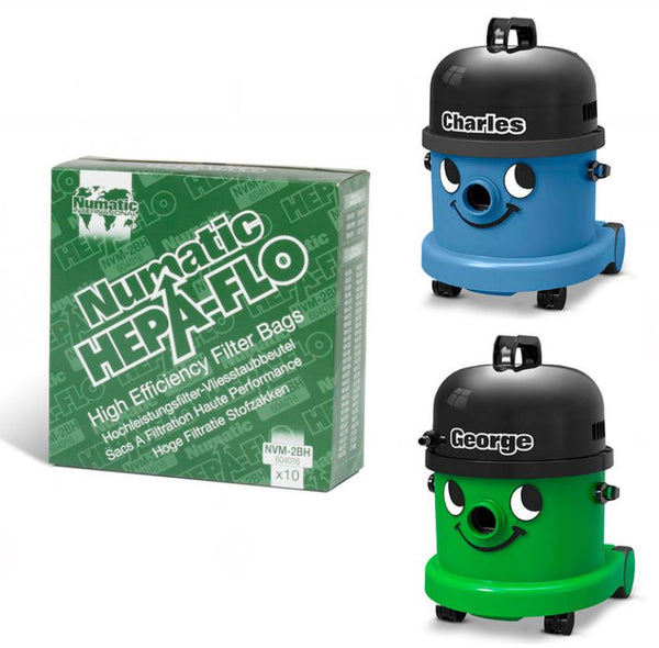 Numatic NVM-2BH HepaFlo vacuum bags 10 pack for Henry XL, Charles and George vacuums