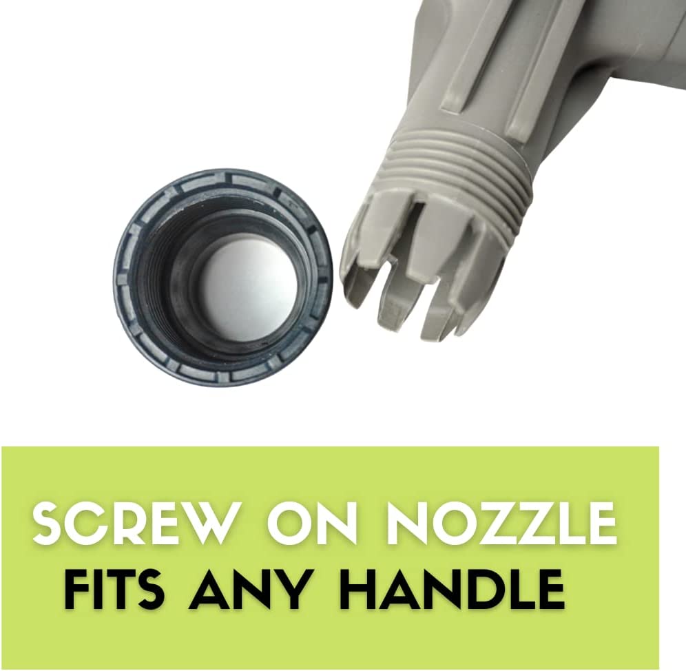 Screw-on floor squeegee nozzle fitting compatible with standard mop and broom handles